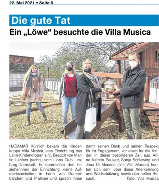 Ein "Löwe" besuchte die Villa Musica